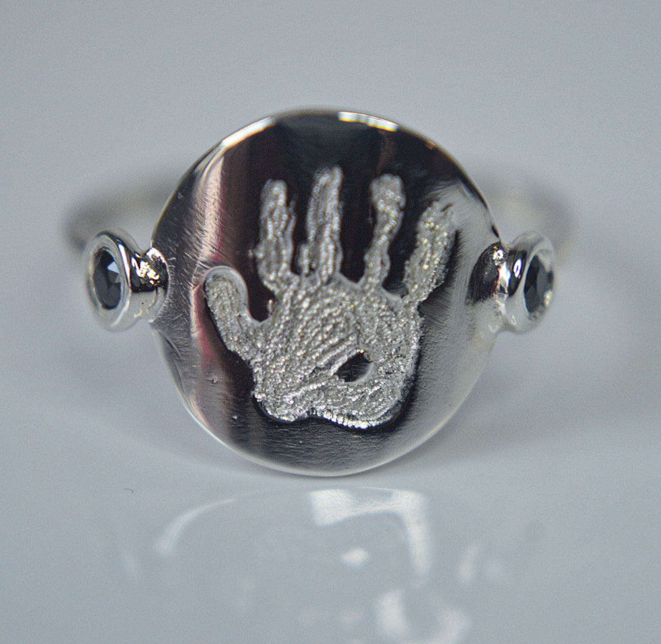 925 Sterling Silver Hand Painted Ring.