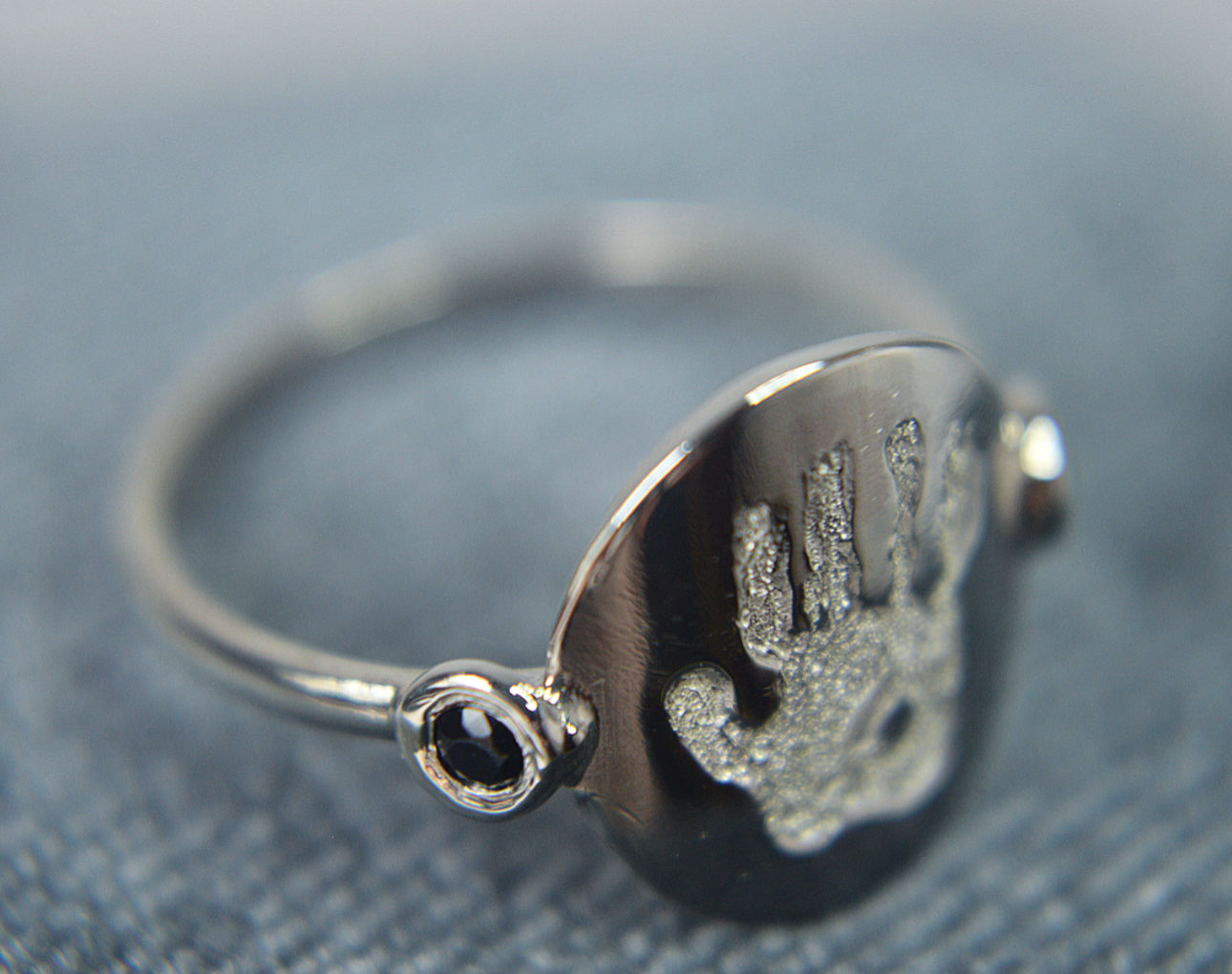 925 Sterling Silver Hand Painted Ring.
