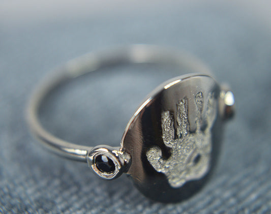 925 Sterling Silver Hand Painted Ring.