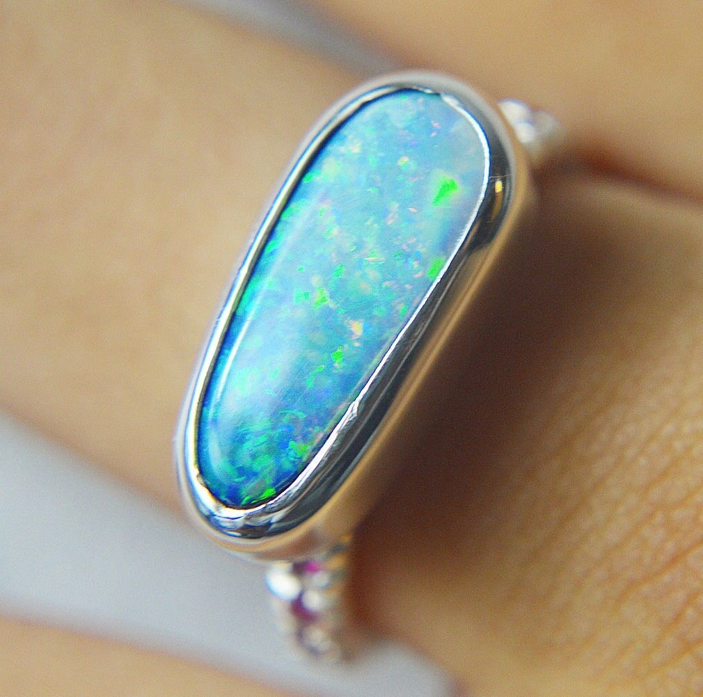 Australian Opal, Ruby Statement Ring